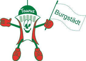 Jubelnder Taurus mit Burgstädt-Fahne&nbsp;&copy;&nbsp;Stadt Burgstädt