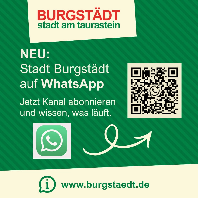 WhatsAppKanal_Burgstädt WhatsAppKanal_Burgstädt © Stadt Burgstädt